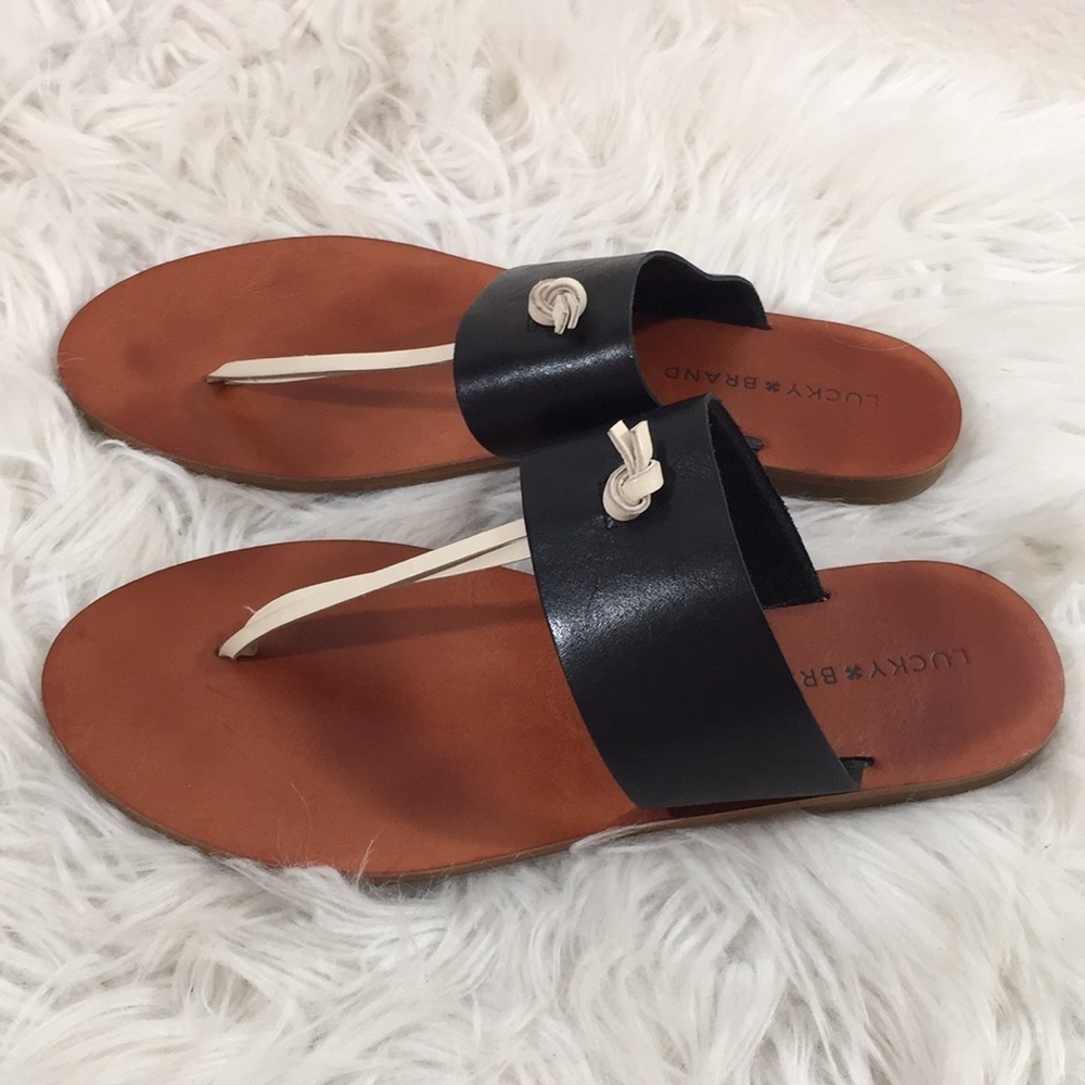 Lucky Brand Thong Sandal Natural Leather Sandal - Picture 5 of 7